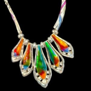 Beautiful multi-color necklace with cz's